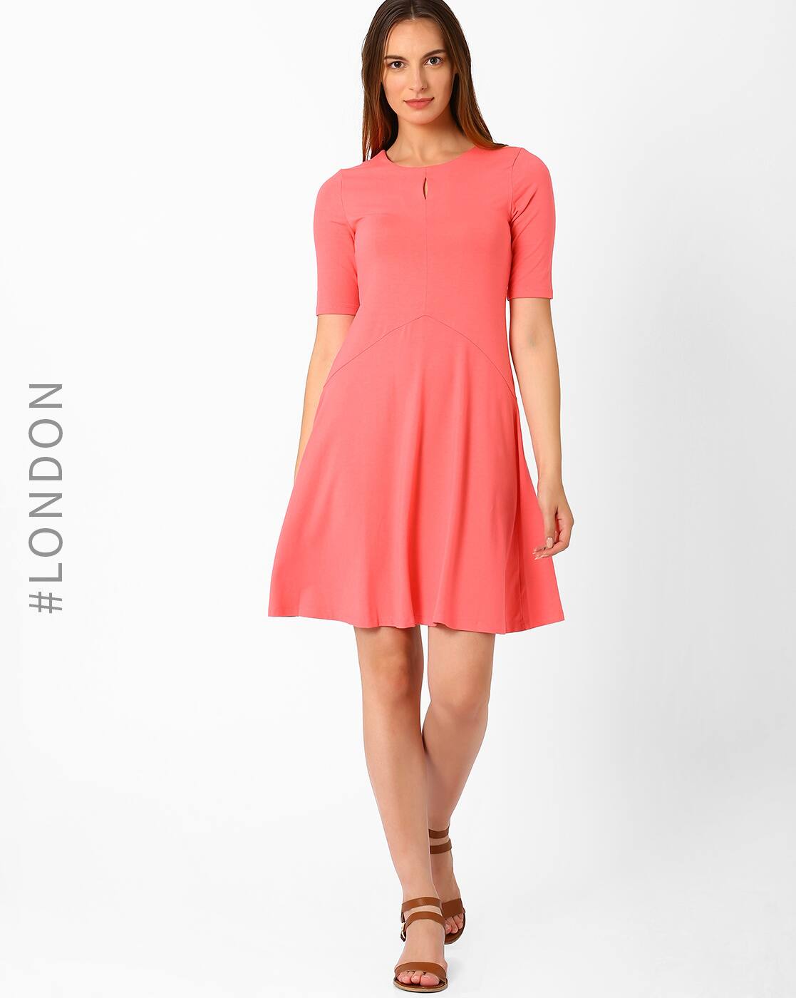 Buy Peach-Coloured Dresses for Women by 