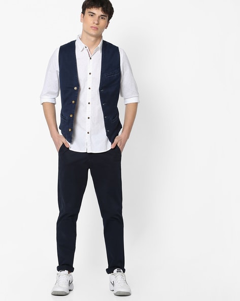 White shirt waistcoat hot sale and jeans