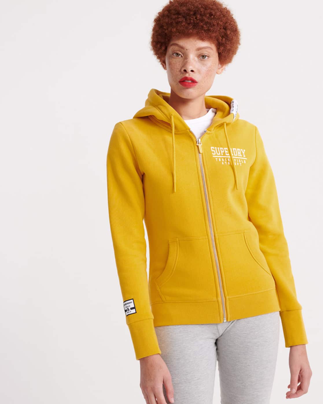 yellow superdry hoodie womens