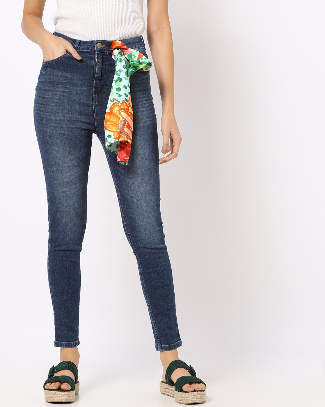 Buy Blue Jeans Jeggings For Women By Freakins Online Ajio Com