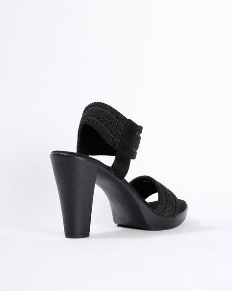 Catwalk black block heels best sale