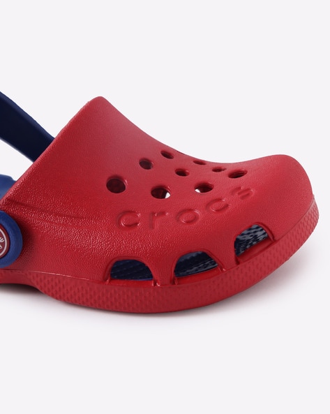 red and blue crocs