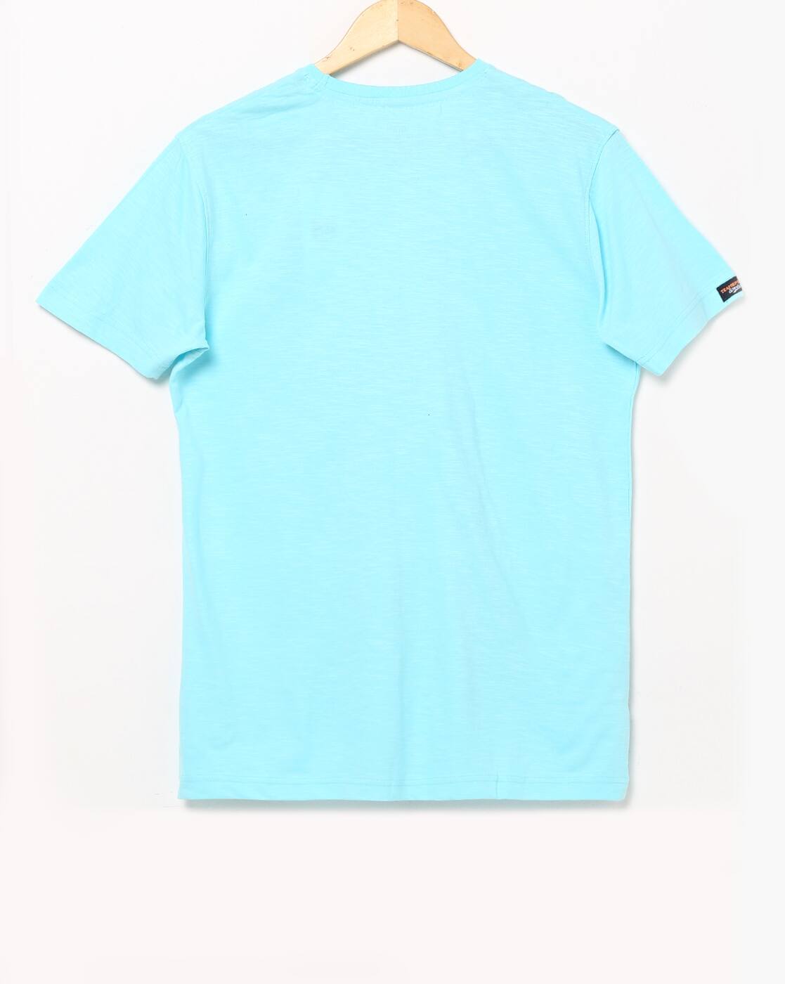 CORE SLUB V NECK, AQUA, XL