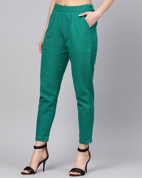 Buy TNQ Women Cotton Stretchable Straight Trouser/Cotton Pants Combo Set of  2Pcs Online In India At Discounted Prices