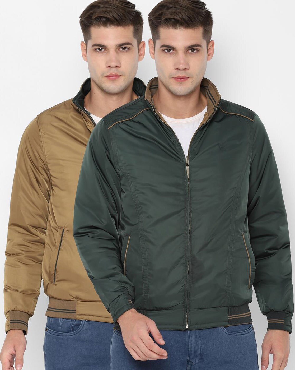 Buy Allen Solly Olive Brown & Green Reversible Jacket - Jackets for Men  1075612 | Myntra