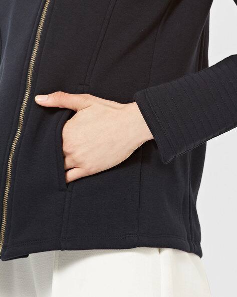 Panelled Jacket with Side Zip Placket