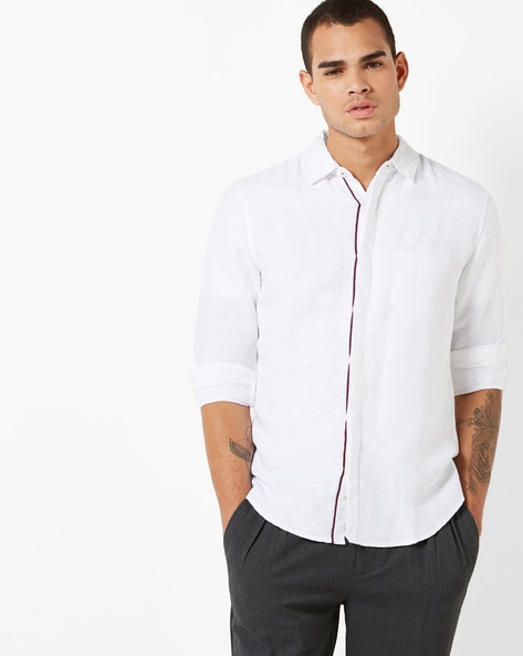 Slim Fit Shirt with Concealed Button Placket