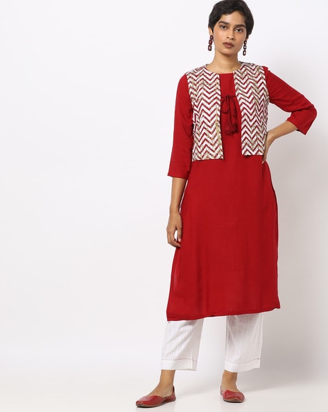 Kurta jacket outlet design for ladies