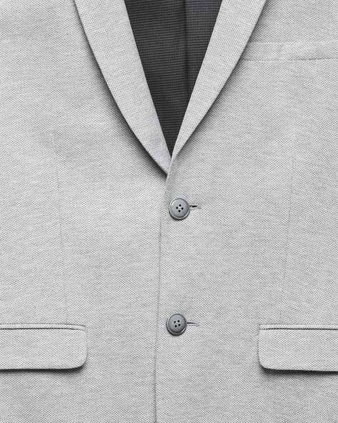 Buy Louis Philippe Ath.Work Men Charcoal Grey Woolen Self-Design Blazer on  Myntra
