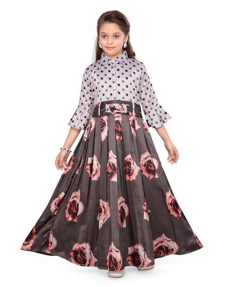 Buy Brown Dresses Frocks for Girls by AARIKA GIRLS ETHNIC Online
