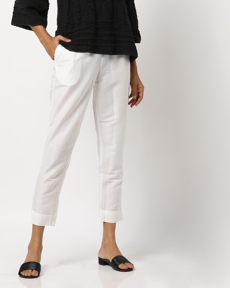 Calf-Length Pants with Insert Pocket Price in India