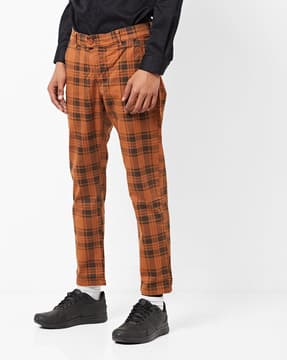 Checked Slim Fit Trouser with Insert Pockets