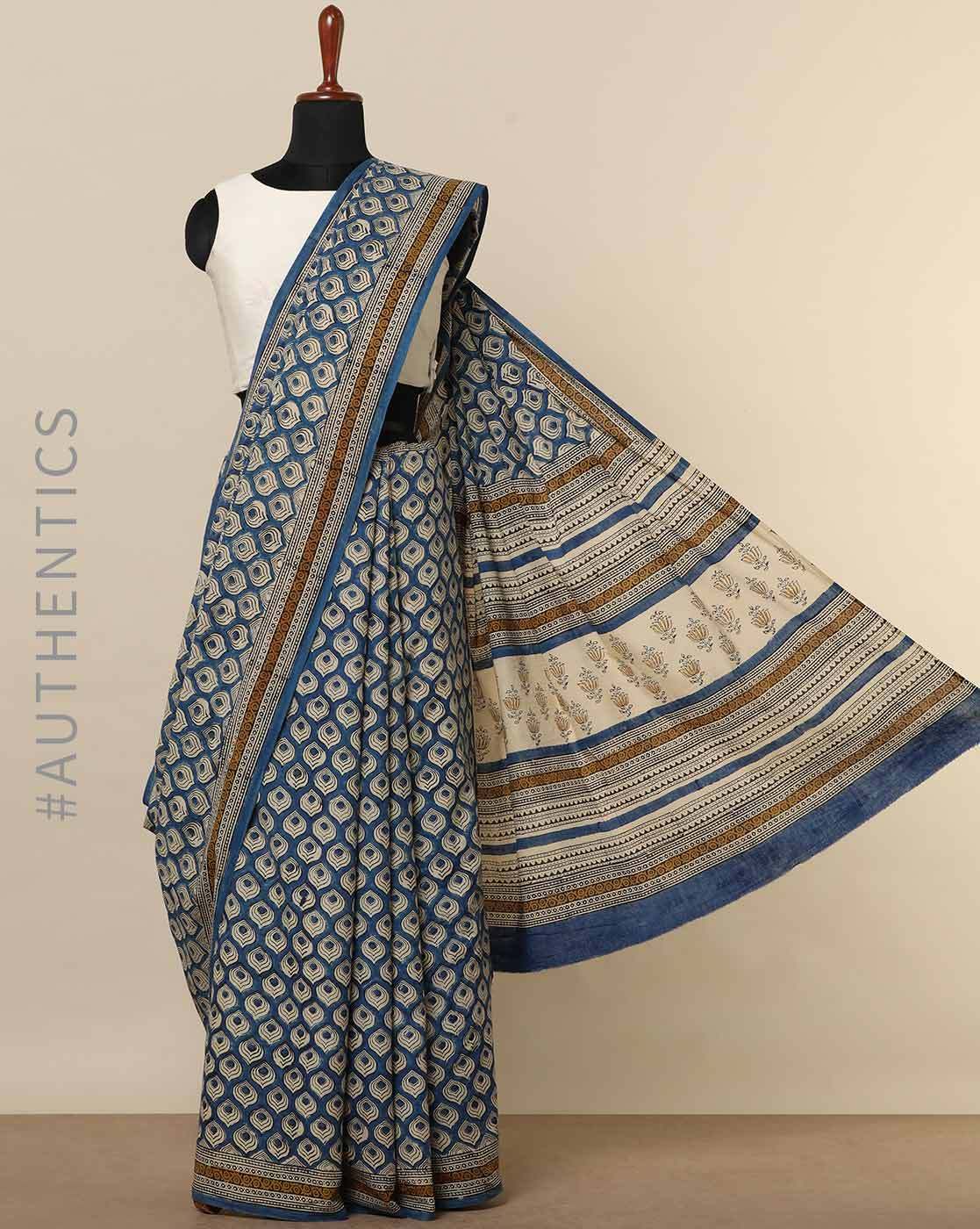 Buy Off-White Sarees for Women by Indie Picks Online | Ajio.com