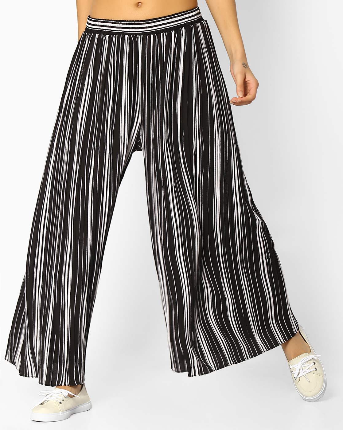 women's striped palazzo pants