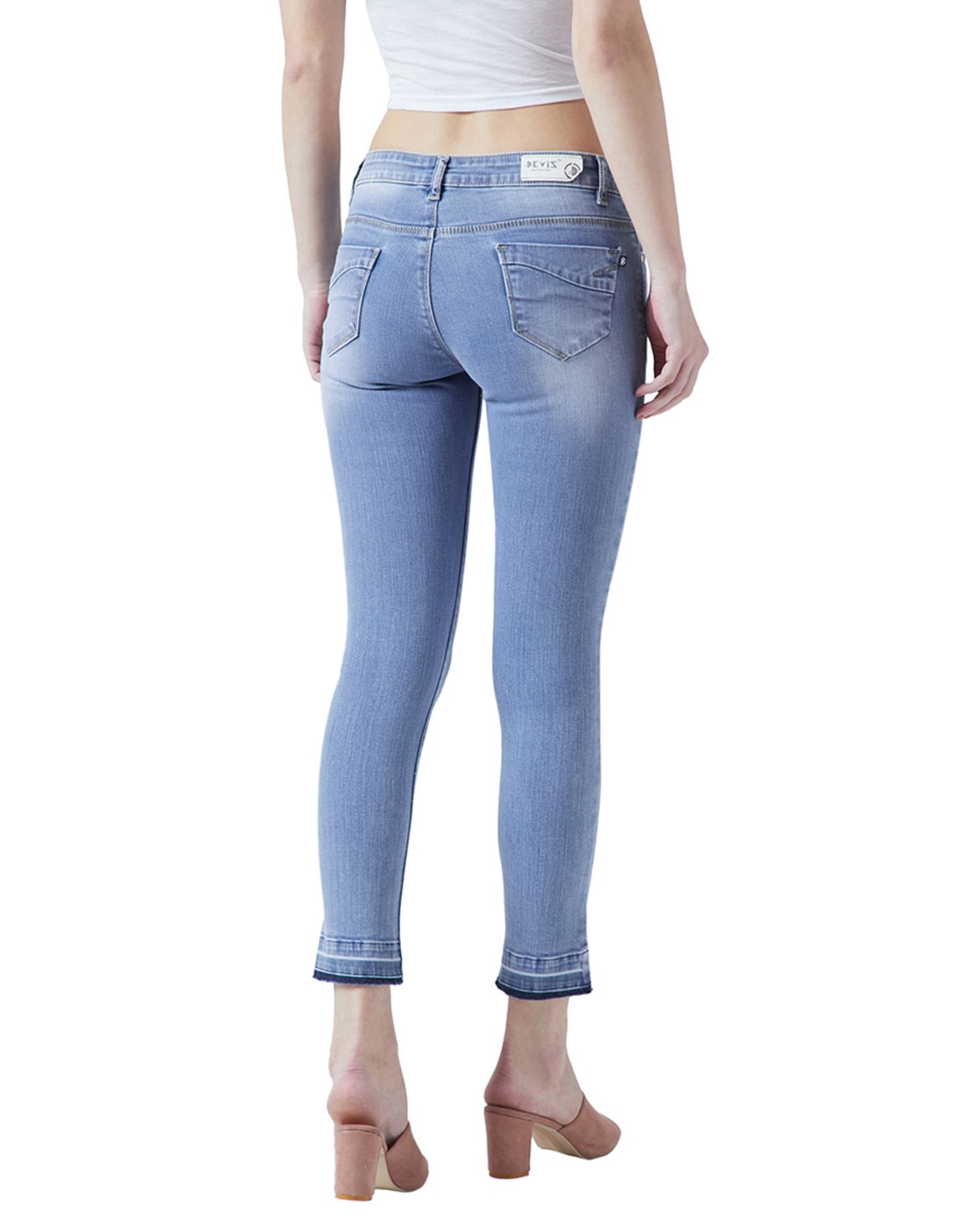 solid blue jeans