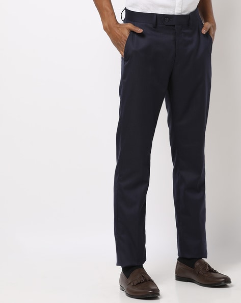 Buy Peter England Khaki Slim Fit Trousers for Men Online  Tata CLiQ