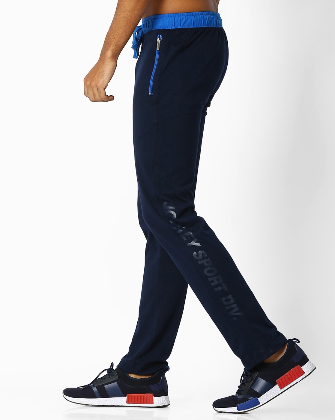 Buy Mens Super Combed Cotton Rich Slim Fit Trackpants with Side and Back  Pockets  Navy  Neon Blue 9510  Jockey India