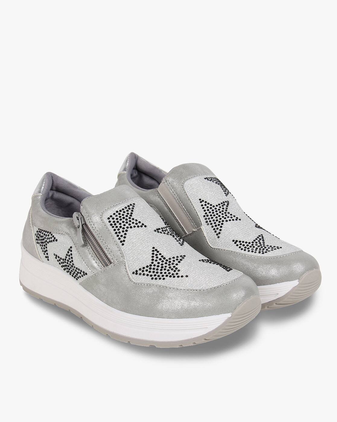 Buy Silver \u0026 Gray Sports Shoes for 