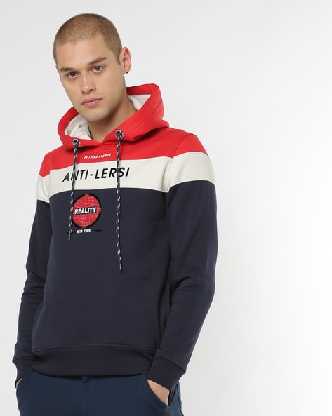 colour block hoodie mens