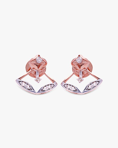 Rose gold earrings on sale caratlane