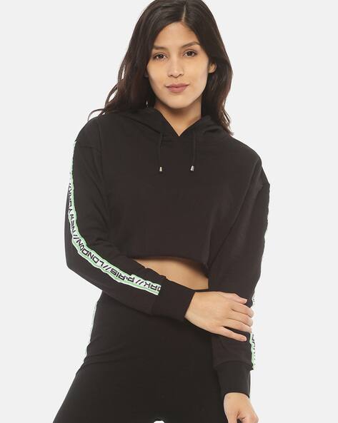 Core Hoodie Womens Hoodies 11 Degrees Hoodie Black Crop Hoodies