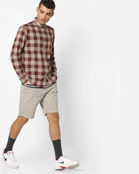 Buy Khaki Shorts 3/4ths for Men by AJIO Online
