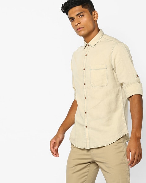 Buy Green Tint Shirts for Men by Temple Of Denim Online | Ajio.com