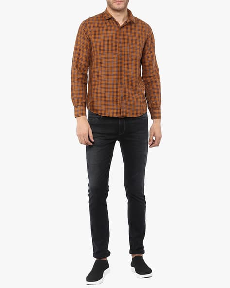 Checked Slim Fit Shirt with Patch Pocket (Image - 1)