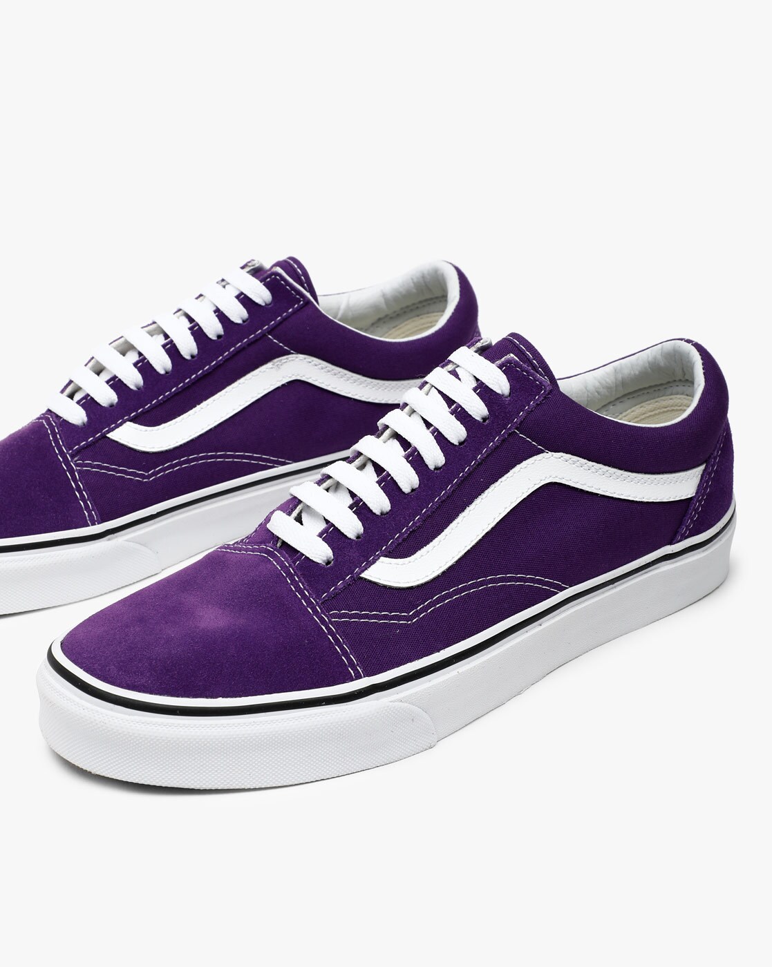 purple and white vans