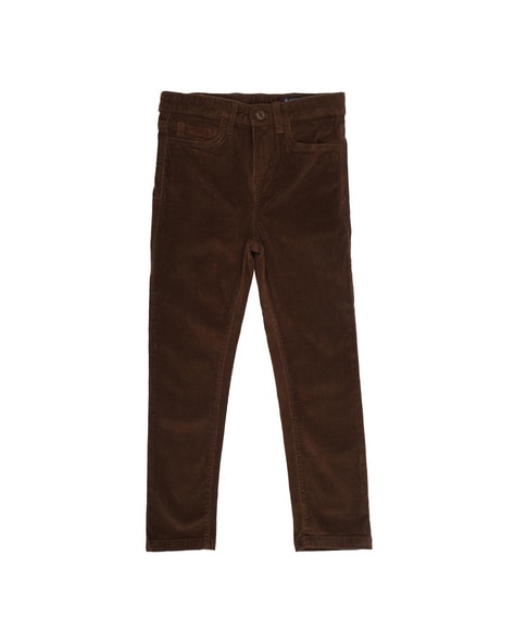 Textured Mid-Rise Trousers