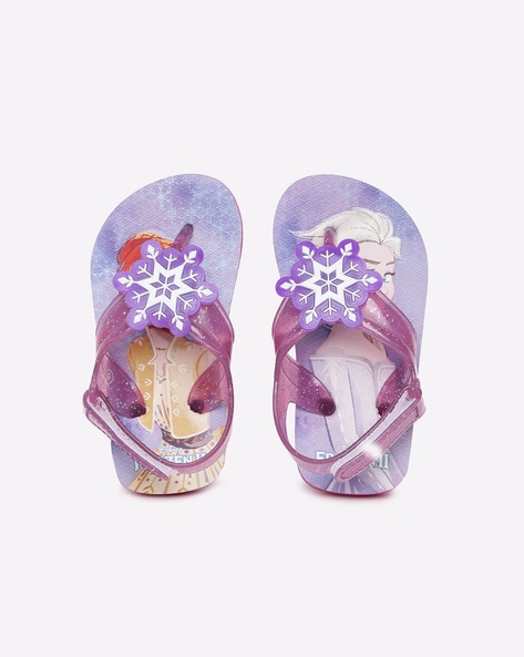 girls purple flip flops