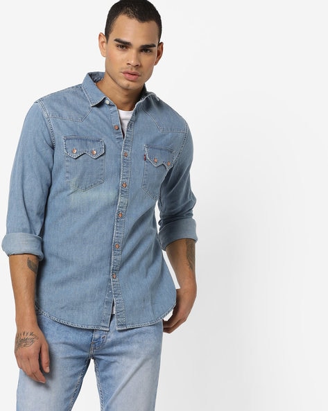 Buy Blue Shirts for Men by AMERICAN EAGLE Online | Ajio.com