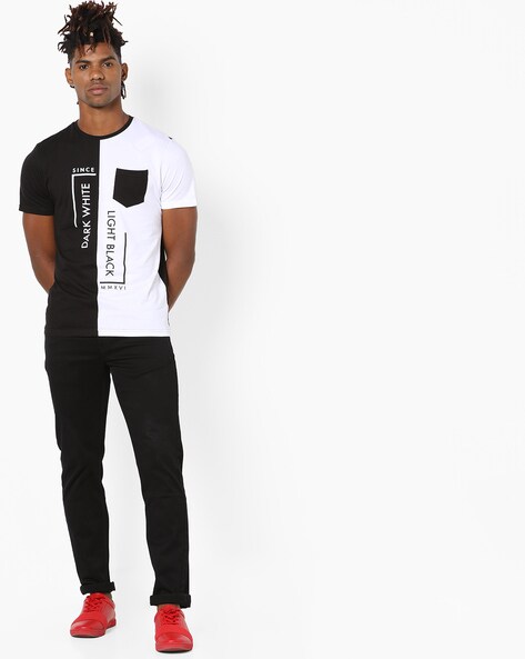 Buy Black White Tshirts For Men By Ajio Online Ajio Com