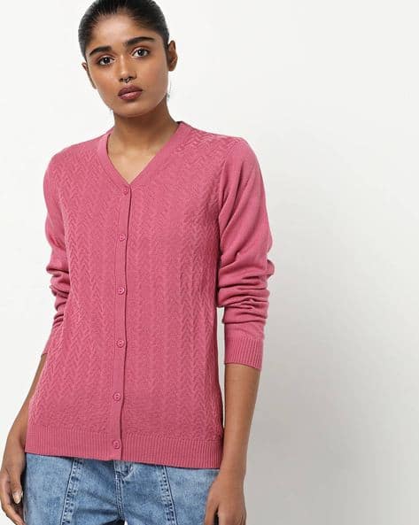 pink cardigan sweaters for women Online 