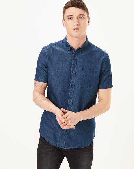 marks and spencer mens denim shirt