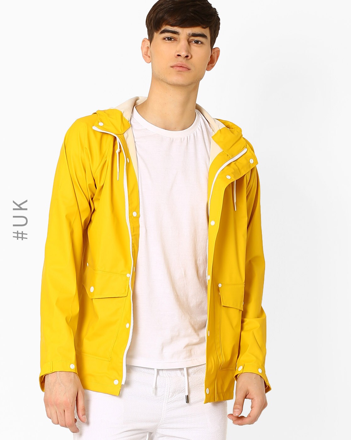 Men yellow cheap rain coat