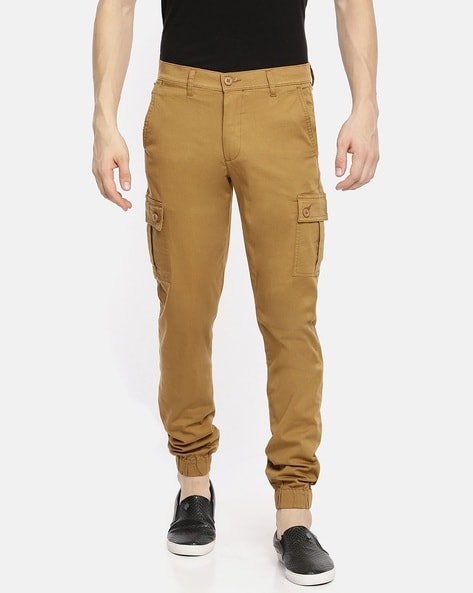 khaki cargo joggers mens