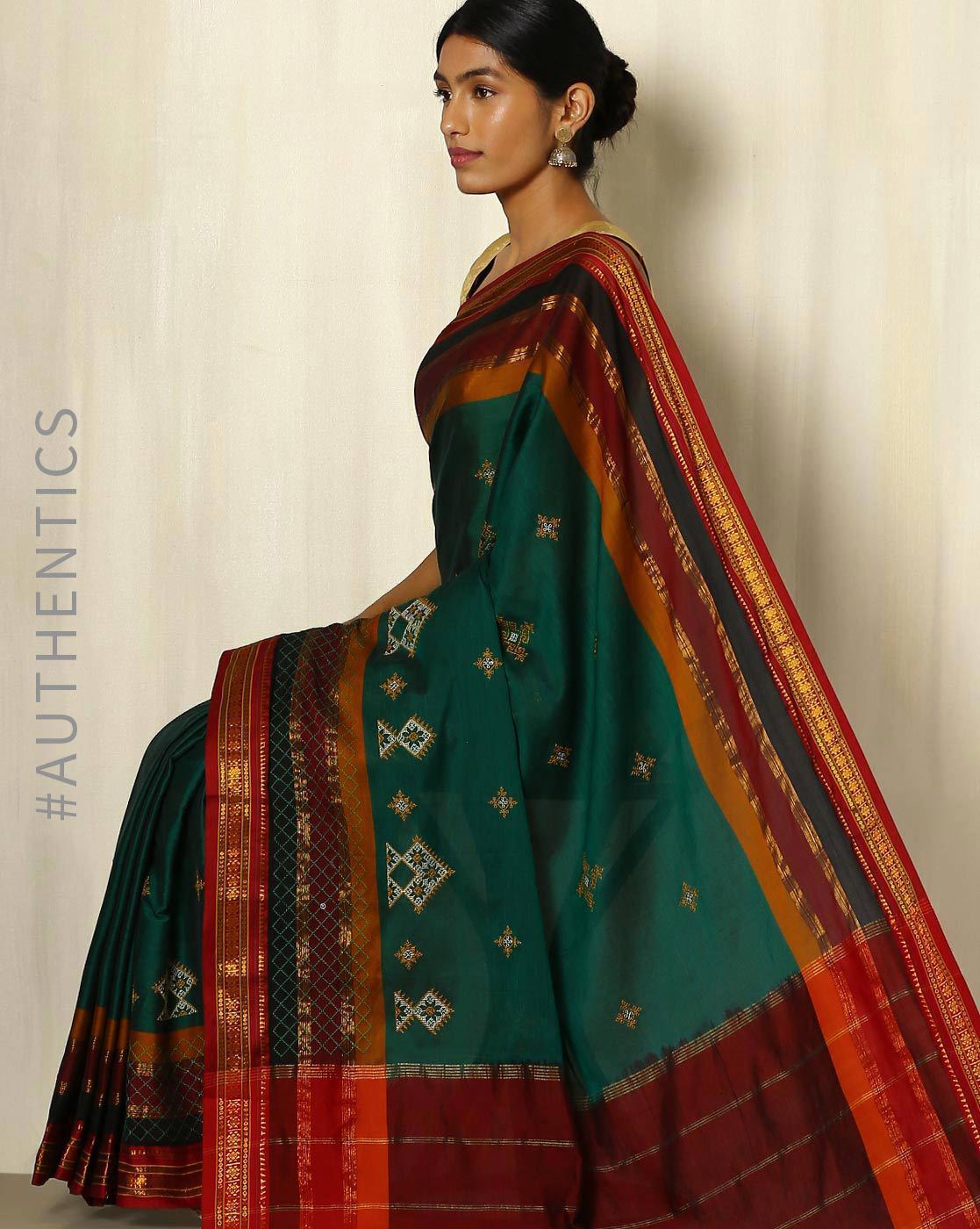 Buy Red Sarees for Women by Indie Picks Online | Ajio.com