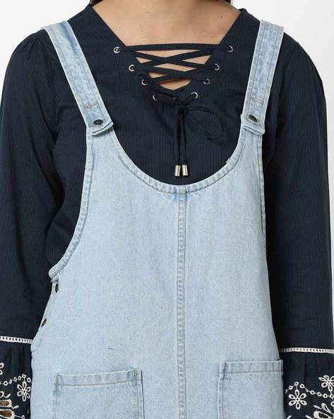 Overall button cheap up dress