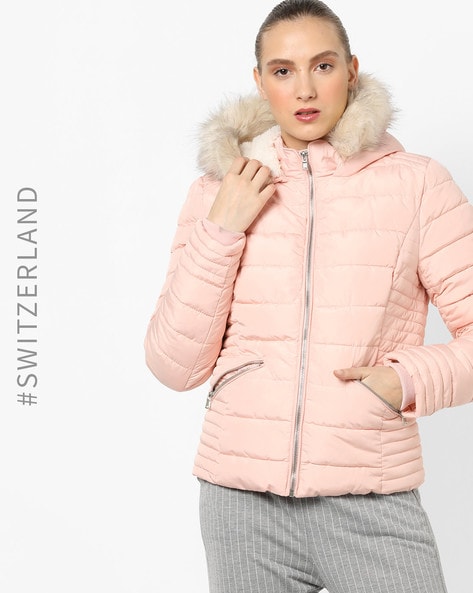 light pink quilted jacket