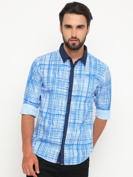 Buy Blue WITH Striped Shirt | AJIO