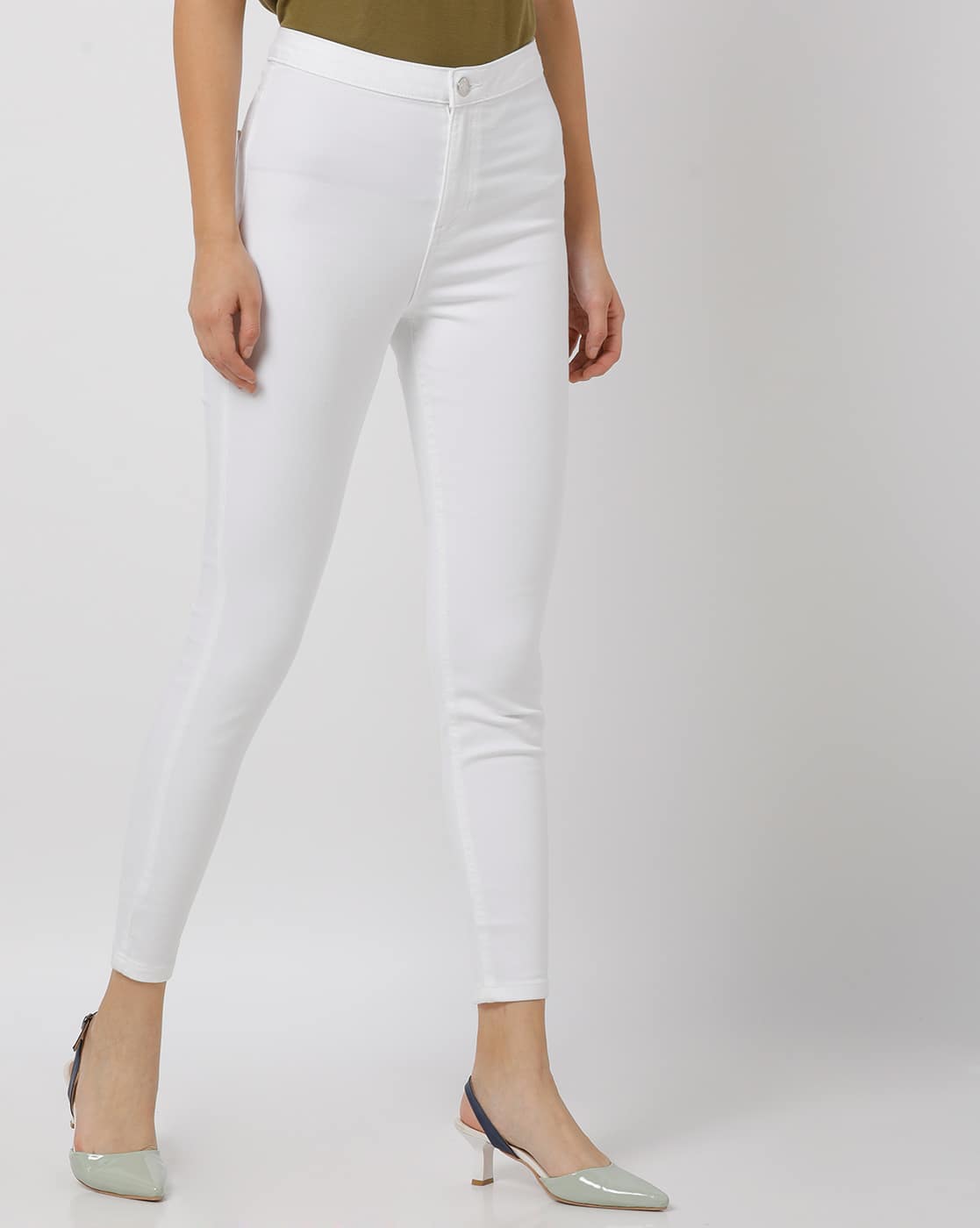 marks and spencer white jeggings