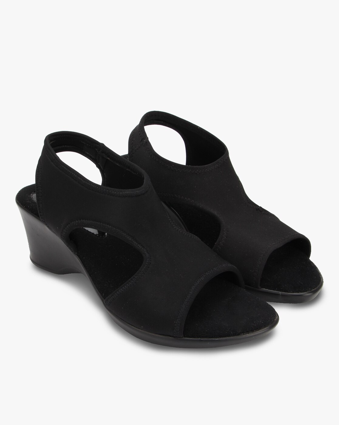 Peep-Toe Wedges with Cutouts