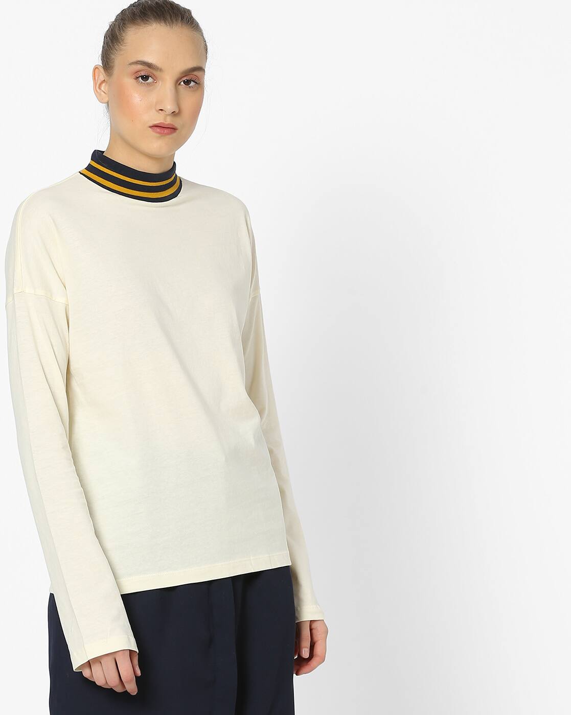 high round neck tops