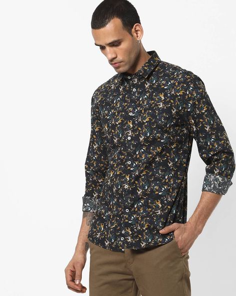 Celio Floral Print Slim-Fit Shirt