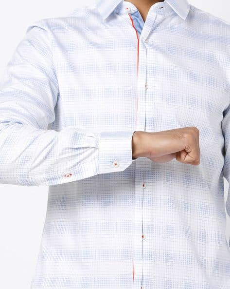 Checked Shirt with Spread Collar (Image - 2)