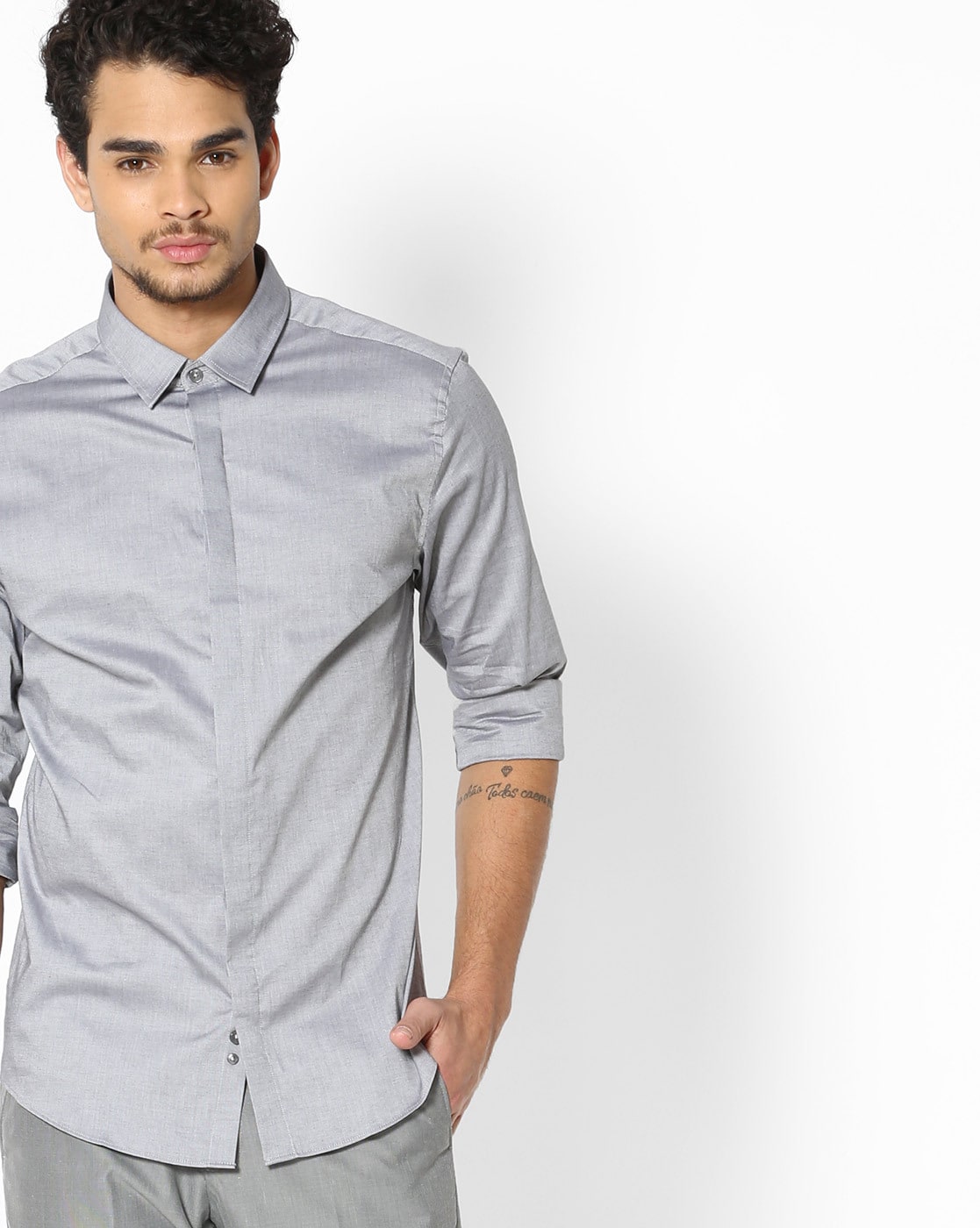 Buy Grey Shirts for Men by UNITED COLORS OF BENETTON Online