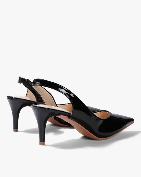 Black sling back kitten heels Clearance