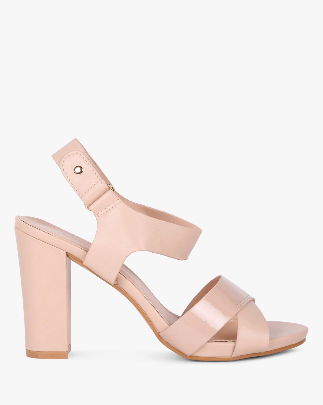light pink chunky heels