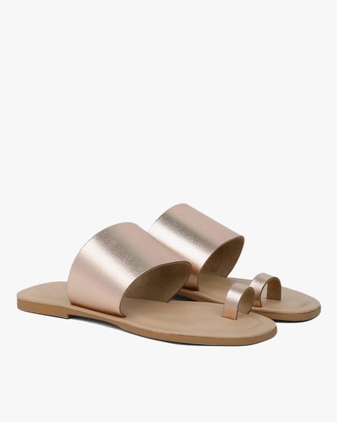 dune rose gold flat sandals